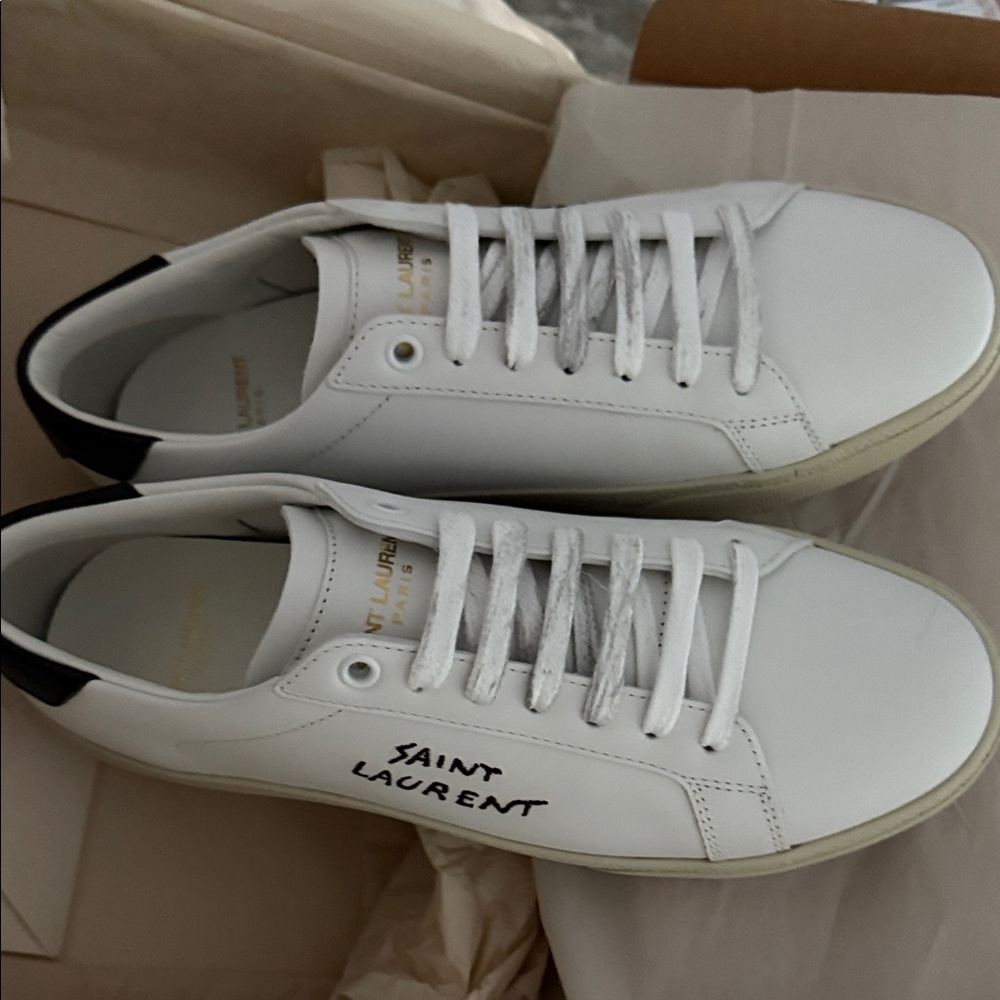 Saint Laurent White and Black Sneakers